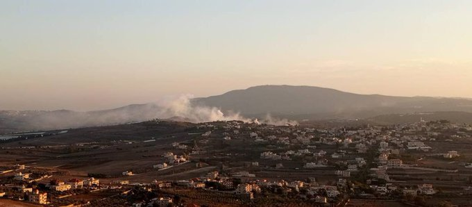 Israeli artillery is now striking across the border near the outskirts of Yaroun
