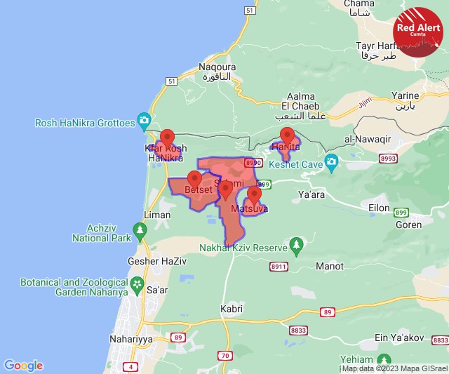 Sirens in northern Israel