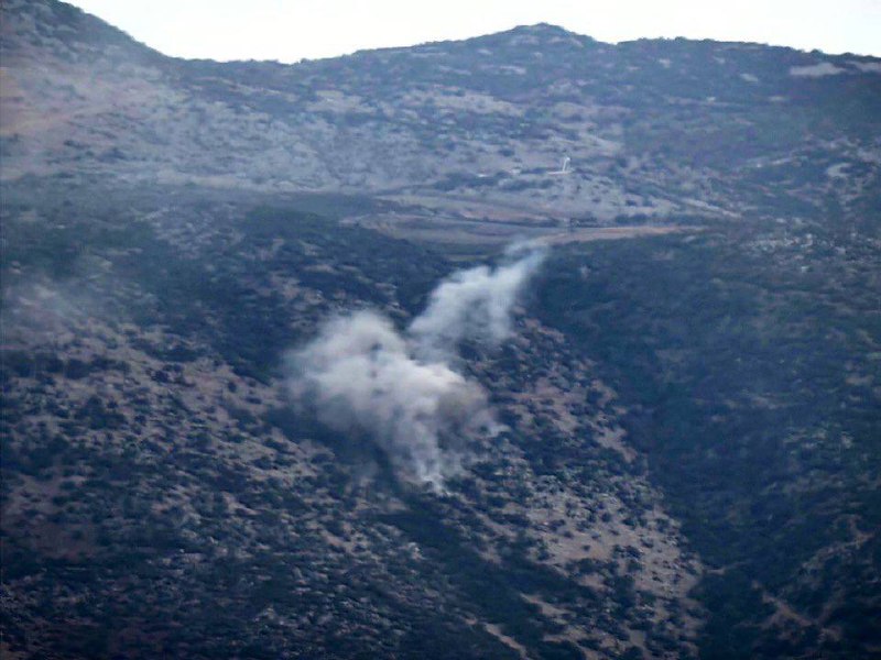 From the Israeli army artillery fire towards Kafrchouba Lebanon