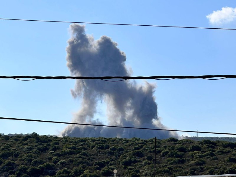 Israeli army air strike in Debbel