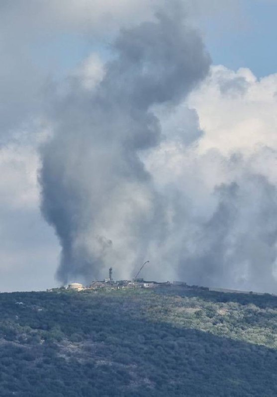 Smoke rising from an Israeli army outpost near Margaliot after it was targeted again this morning by the Hezbollah militants