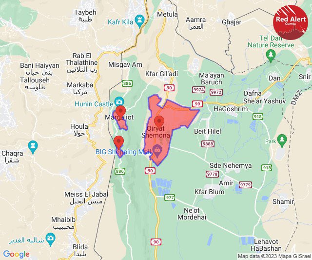 Sirens sound in Kiryat Shmona, Manara, and Margaliot