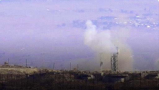 Smoke rising from an Israeli army outpost near Manara after it was allegedly again today by the Hezbollah militants