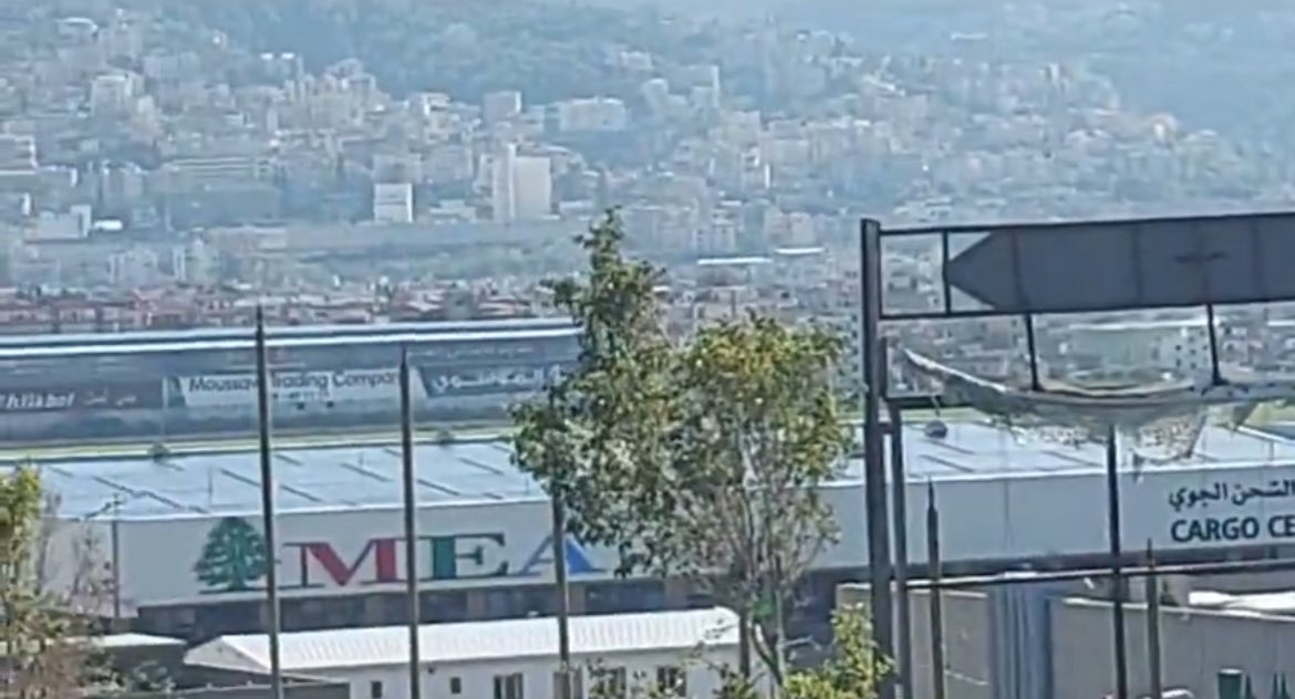 Israeli warplane over Dahiye and Beirut International Airport