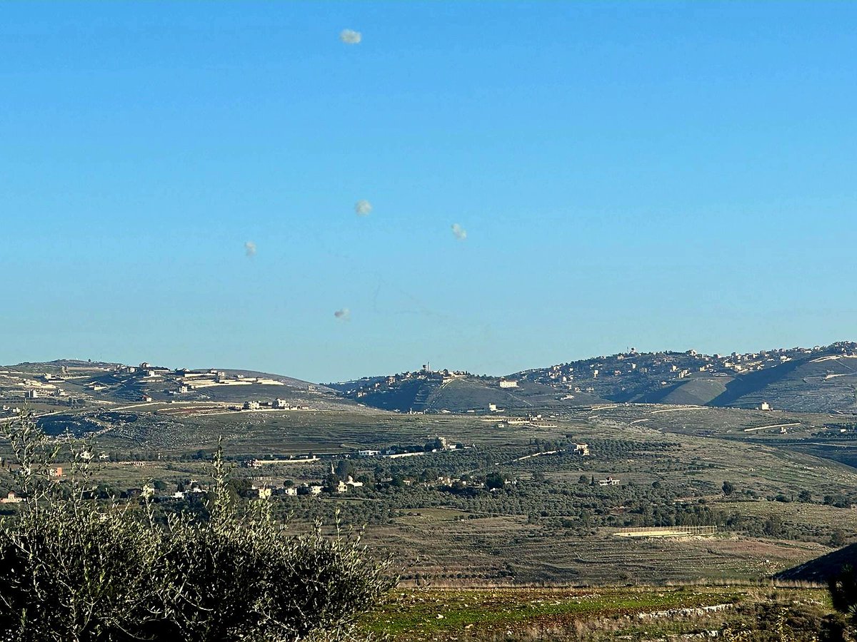 Iron Dome attempts to intercept the barrage of missiles launched from Lebanon towards the lands in the eastern sector
