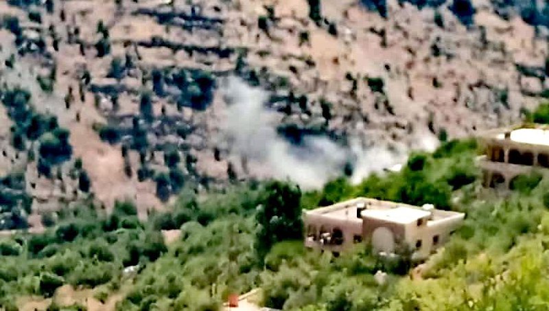 Israeli artillery shelling targets the valley of the town of Shebaa with heavy shells