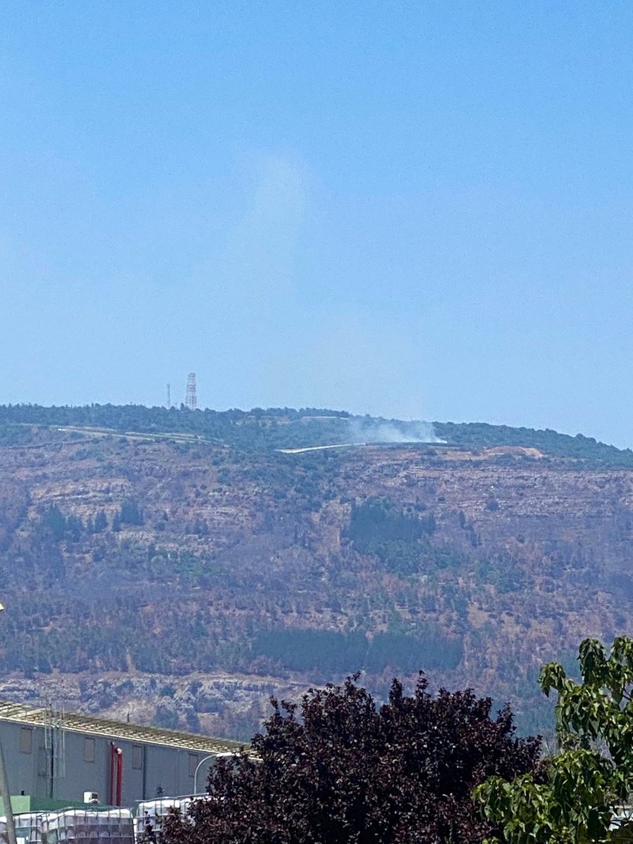 ATGM impact near Margaliot, short time ago, caused a fire