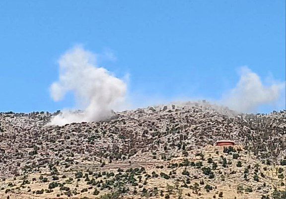 Israeli artillery targets the outskirts of the town of Shebaa