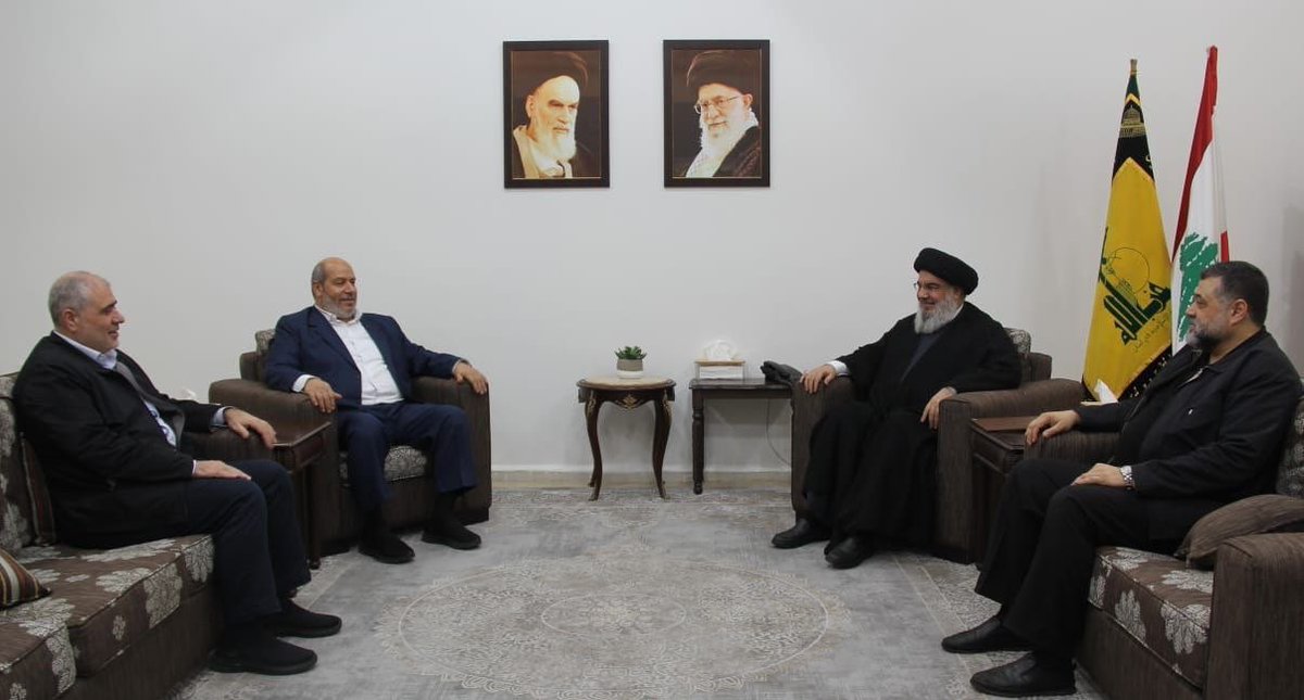Hezbollah Leader Nasrallah met with Hamas delegation in Beirut amid the ceasefire talks on Gaza war