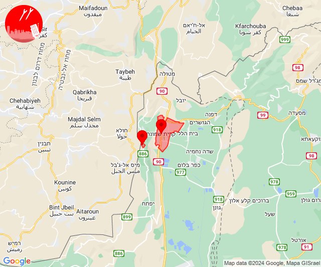 Alerta de ameaça de míssil relatado em Kiryat Shmona