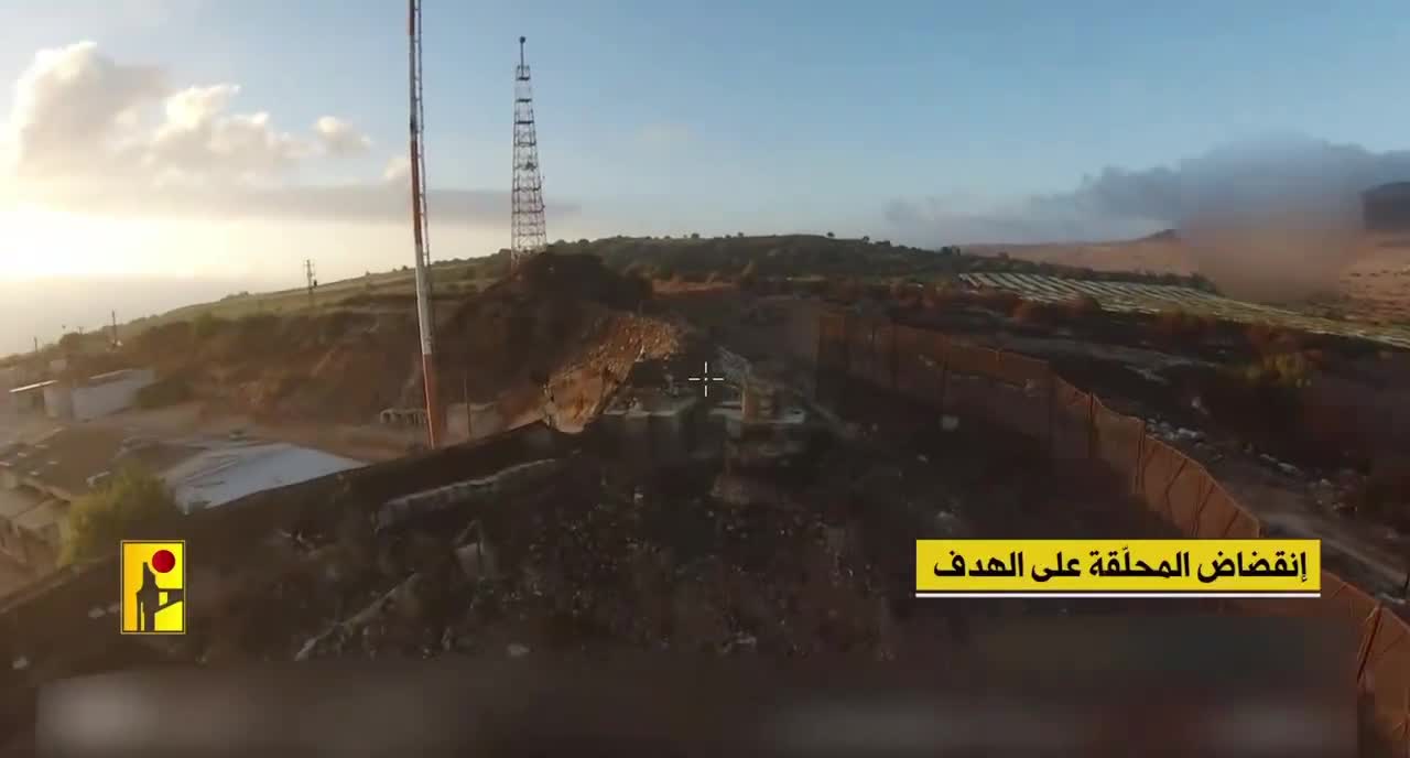 Hezbollah FPV hit vs RF jammer in Al Malikiyah site