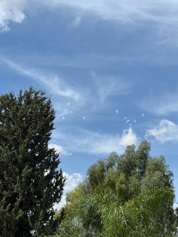 Numerous Iron Dome interceptions are reported over northern Israel.