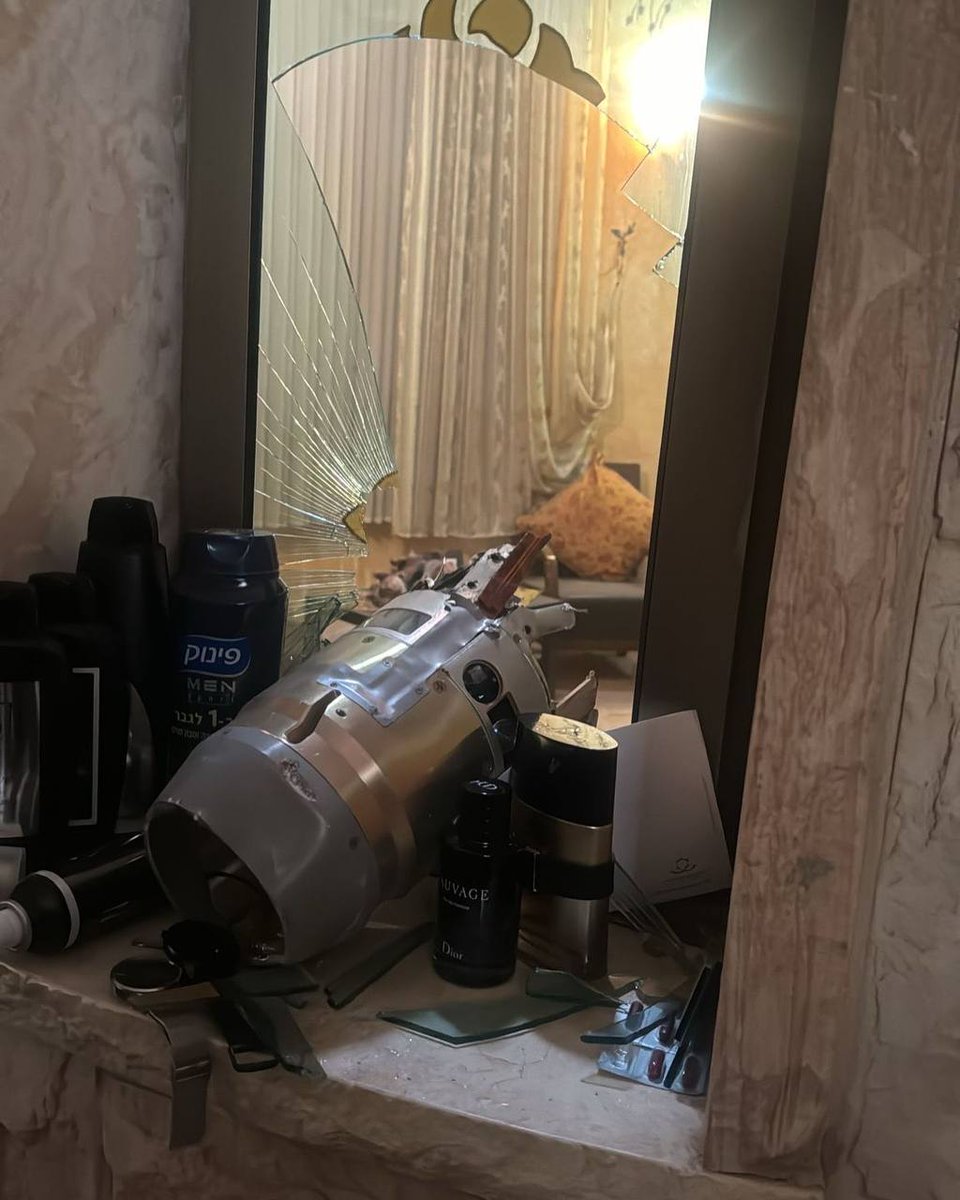 A section of an Iron Dome Tamir interceptor fell inside a home in Jadeida-Makr