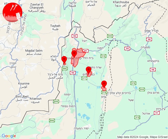 Foguetes foram lançados em direção à área de Kiryat Shmona