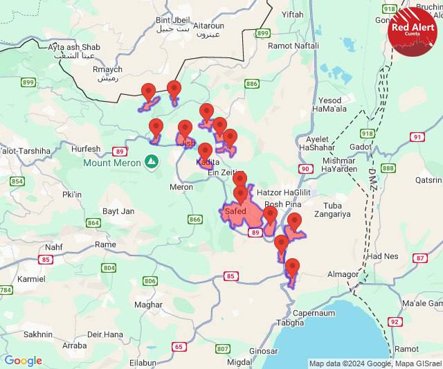 Tzfat ve çevre yerleşim yerlerinde roket uyarı sirenleri