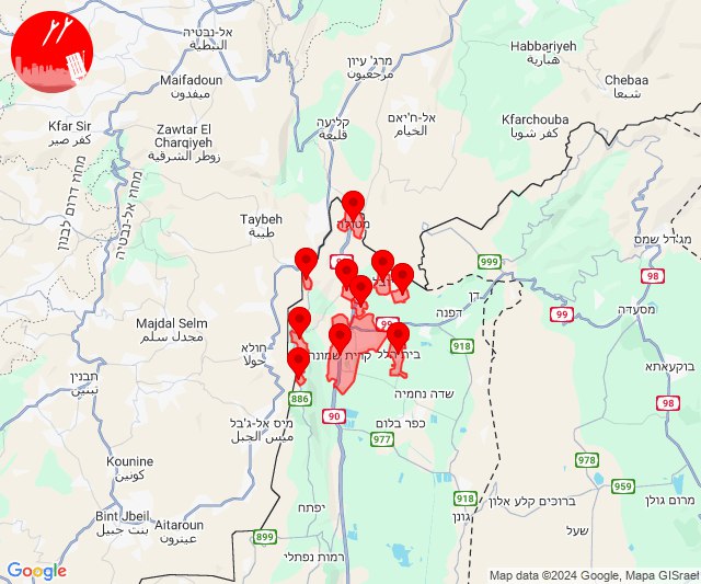 Disparos de cohetes hacia la zona de Metula-Kafr Giladi