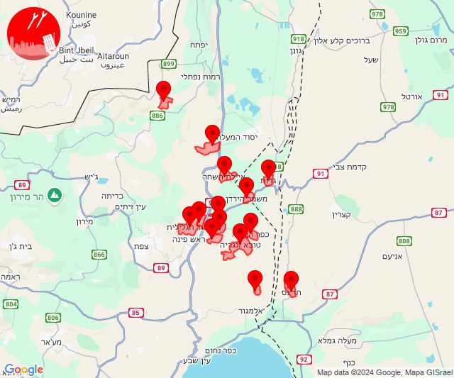 Disparos de cohetes contra la Alta Galilea