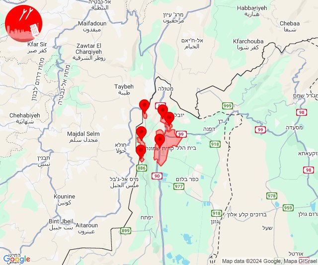 Rockets were fired towards Kiryat Shmona area