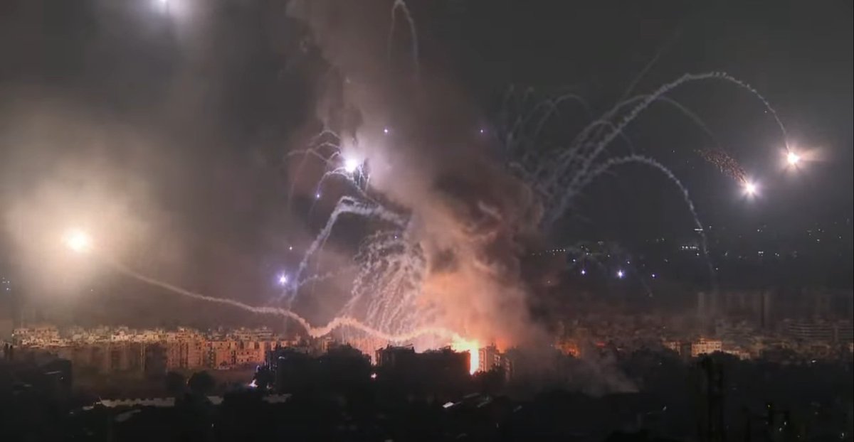 Beirut. More massive secondary explosions with projectiles flying away