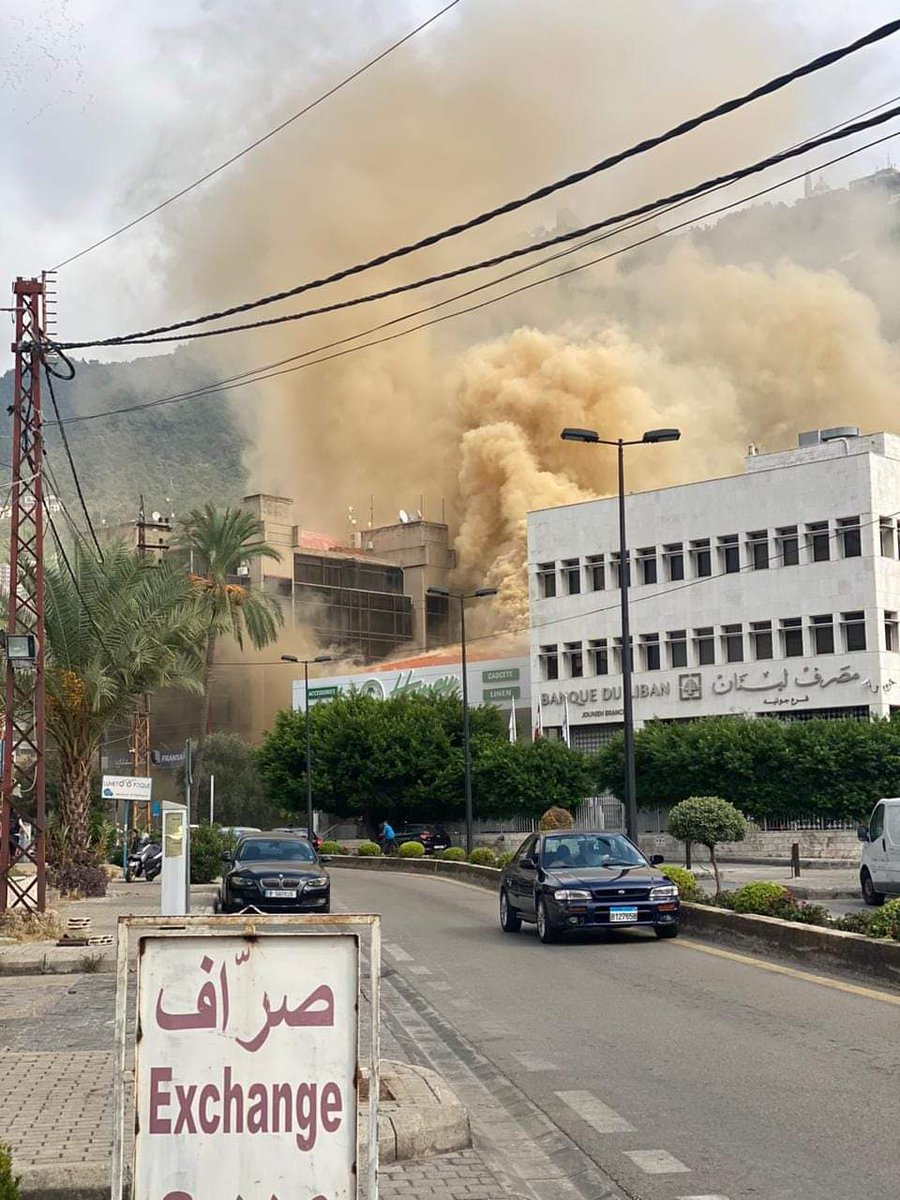 A fire broke out in Jounieh and firefighting teams worked to extinguish it