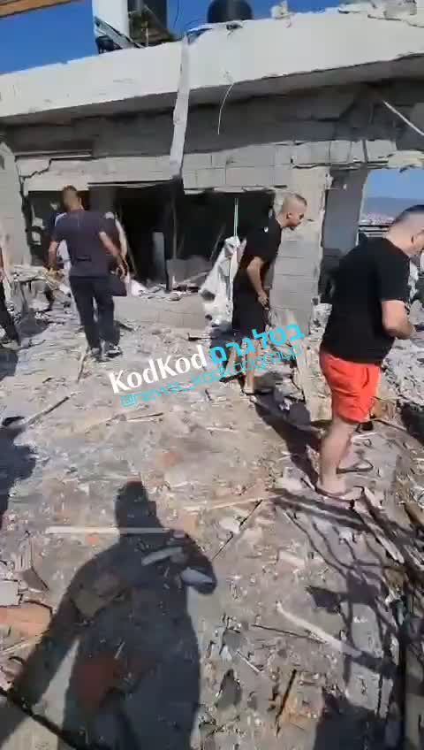 Destruction in Majd Al Kurum near Karmiel as result of Hezbollah rocket strike