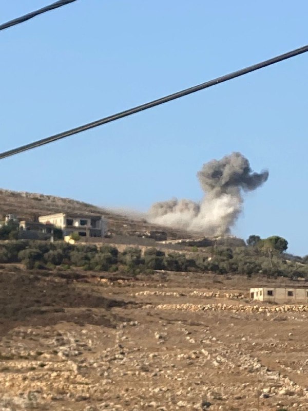 Israeli airplanes targeting the town of Aita al-Shaab in southern Lebanon