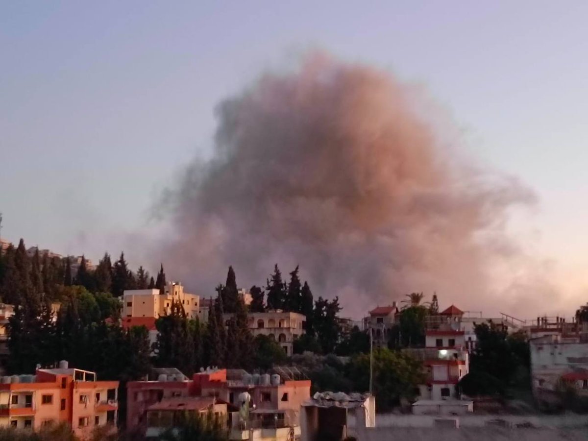 A raid on the center of Harouf town, near the Imam Mahdi Mosque