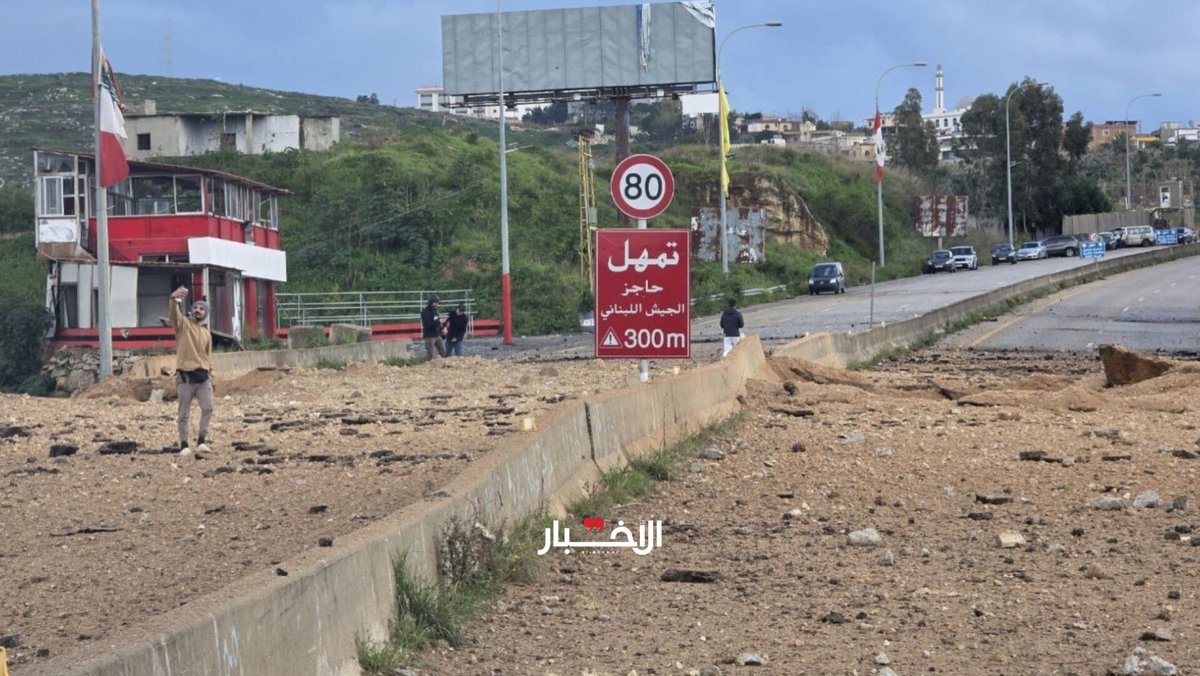 The aftermath of the Israeli airstrike that targeted the Burj Rahal highway