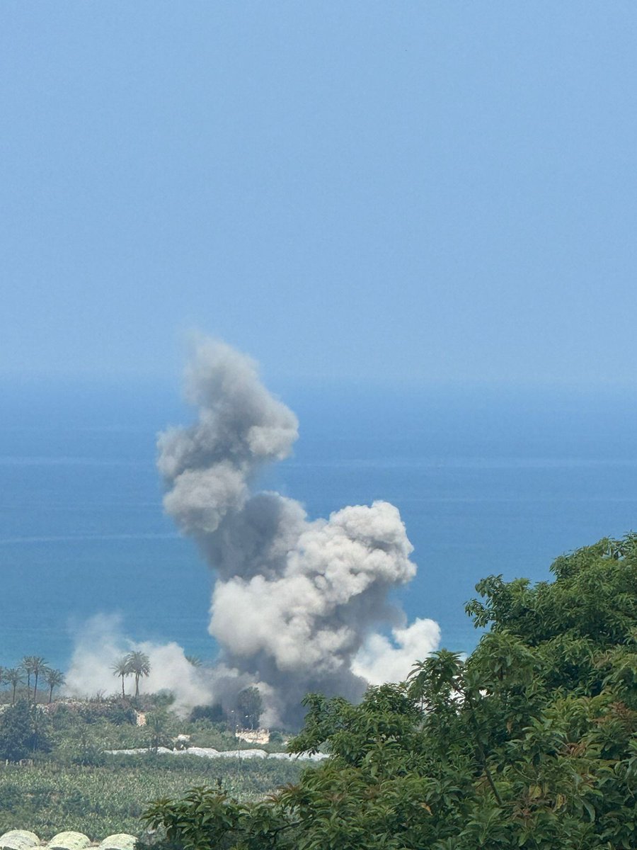 An airstrike targeted the Al-Barak area, near the Al-Adousiya town junction.