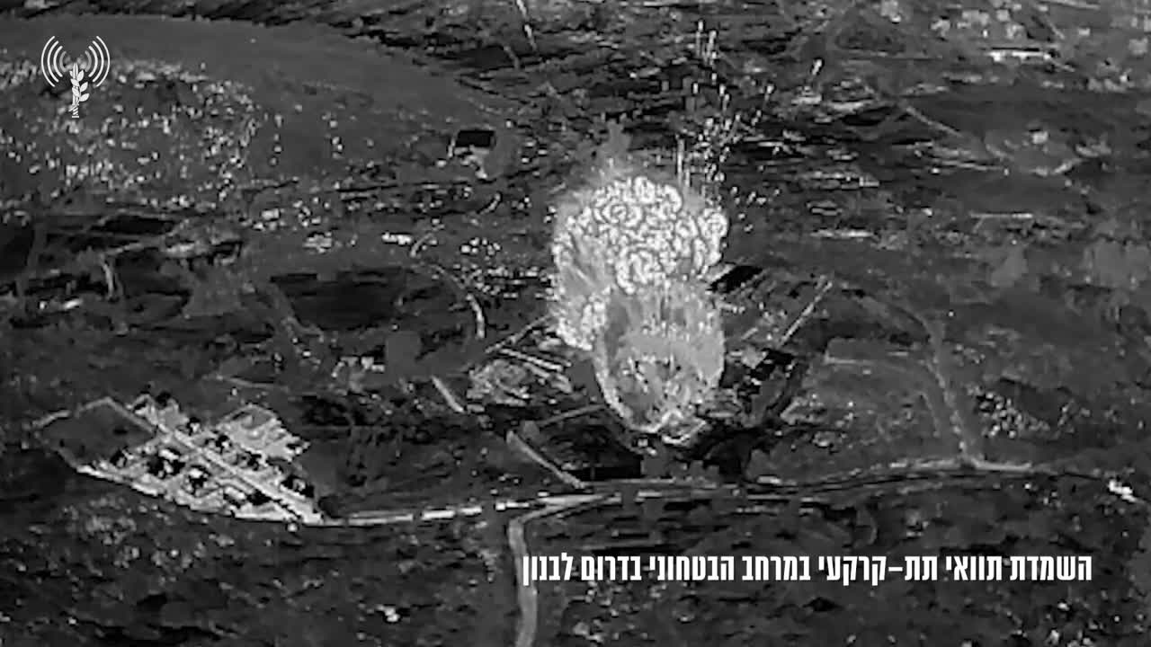 Explosie in een ondergronds hoofdkwartier van Hezbollah in het dorp Hadata.