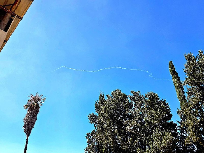 Record of the missile launched at the unidentified threat in the north Israel